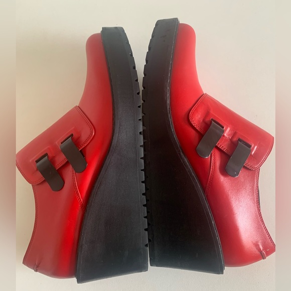 3.1 Phillip Lim Red shoes .Wallace monk strap wedge creepers. Size 8’5 - Picture 5 of 9